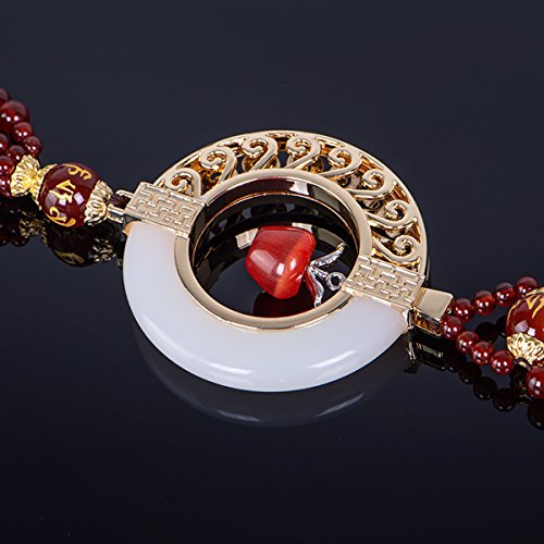 Car Hanging Decoration, Mateprox Dangling Ornaments Vehicle Accessory Rearview Mirror Charms Pendant Jesus Natural White Jade Stone Decor Red Apple Amulet Pray For Luck Safety-Apple #TOP1