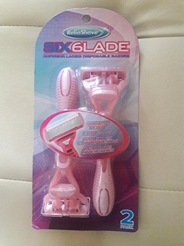 24 Count - Reliashave 6 Blade 2 Pack Womenâ€™s Razors (48 Razors)