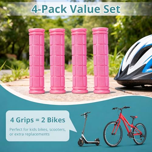 Image of CHUNZEXI 4 PCS Bike Handlebar Grips, Rubber Bicycle Bar Grips Replacement, Non-Slip Handle Grips for Kids Bikes, Scooters, BMX, Mountain & Cruiser Bikes