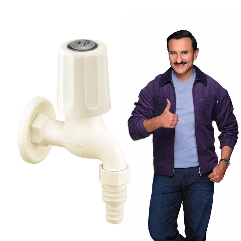 SPARSH PEARL Bibcock Nozzle with Flange (for Bathroom, Kitchen and Offices etc.) Premium Material Bib Tap Faucet (Wall Mount Installation Type)-image-4