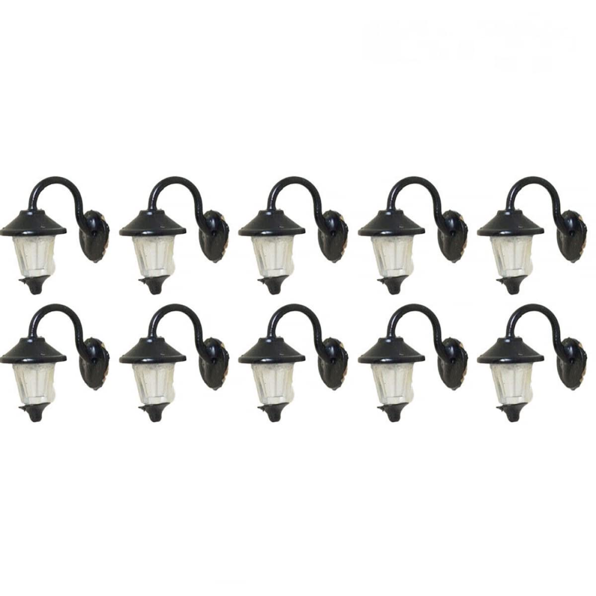 Lampade da parete modello da 10 pezzi Lampioni stradali a LED 1 fiamma per case H0 Set da costruzione Modello Decorazioni da giardino Lampade da parete Accessori modello  15