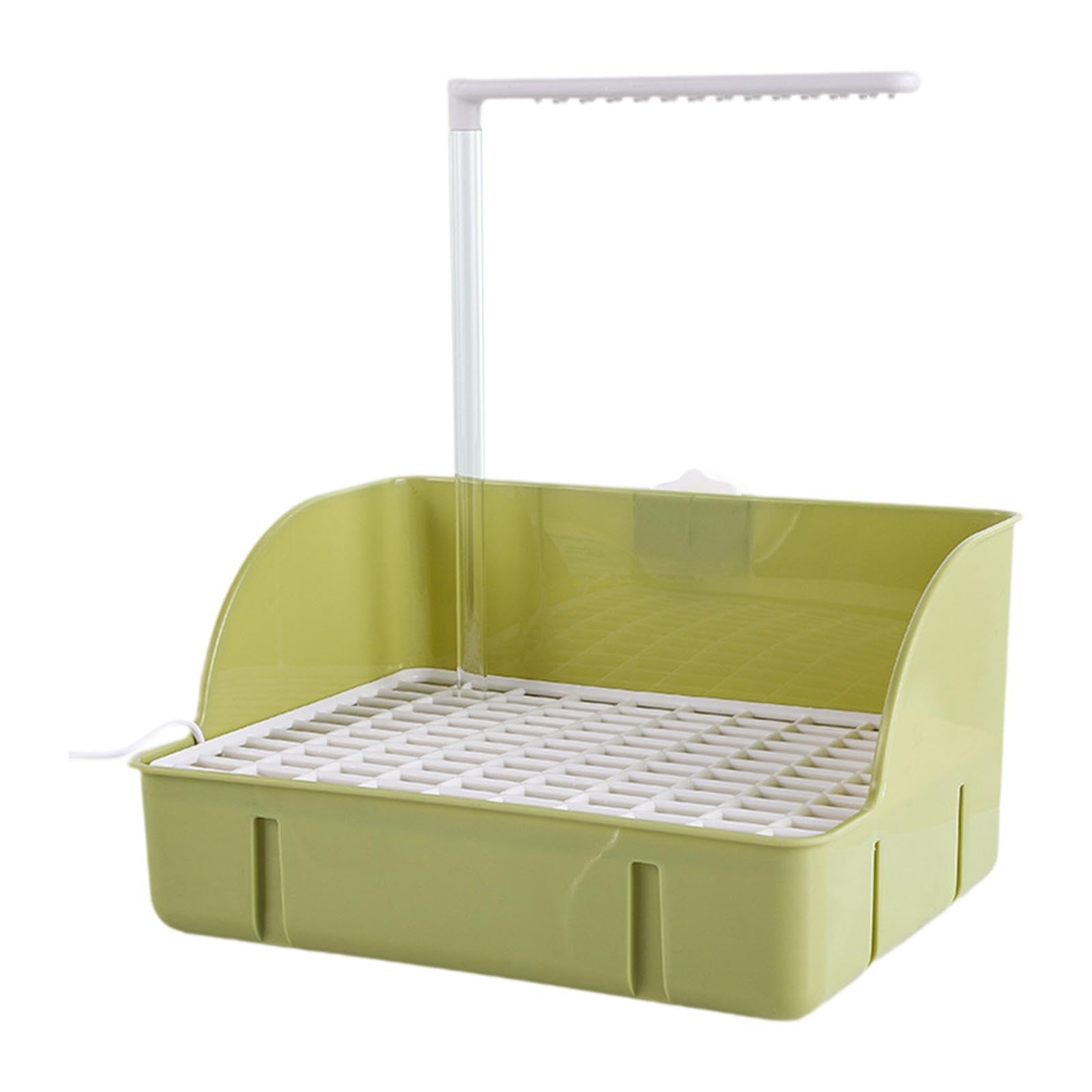 Bañera Automática para Loros con Grifo USB, Fácil Montaje, PP para El Cuidado E Higiene de Loros Medianos, Verde