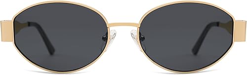 Vista 2 de SOJOS Gafas de sol ovaladas retro para mujeres y hombres, gafas de sol de moda clásicas con protección UV400 SJ1217