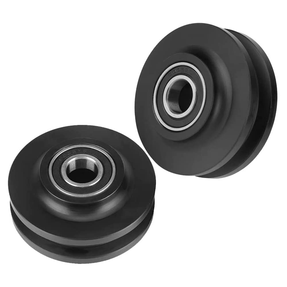 2Pcs Sliding Barn Door Wheel Heavy Duty Cabinet Window Pulley Roller Quiet Sliding Door Track Perfect for DIY Barn Door