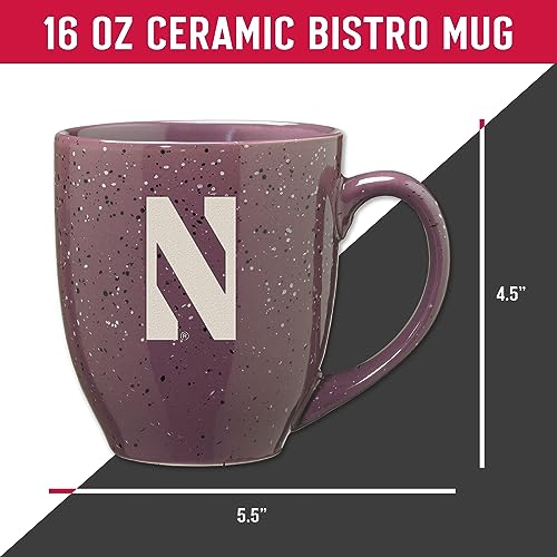 Image of Rico Industries NCAA Northwestern Wildcats Purple Personalized 16 oz Team Color Laser Engraved Speckled Ceramic Coffee Mug