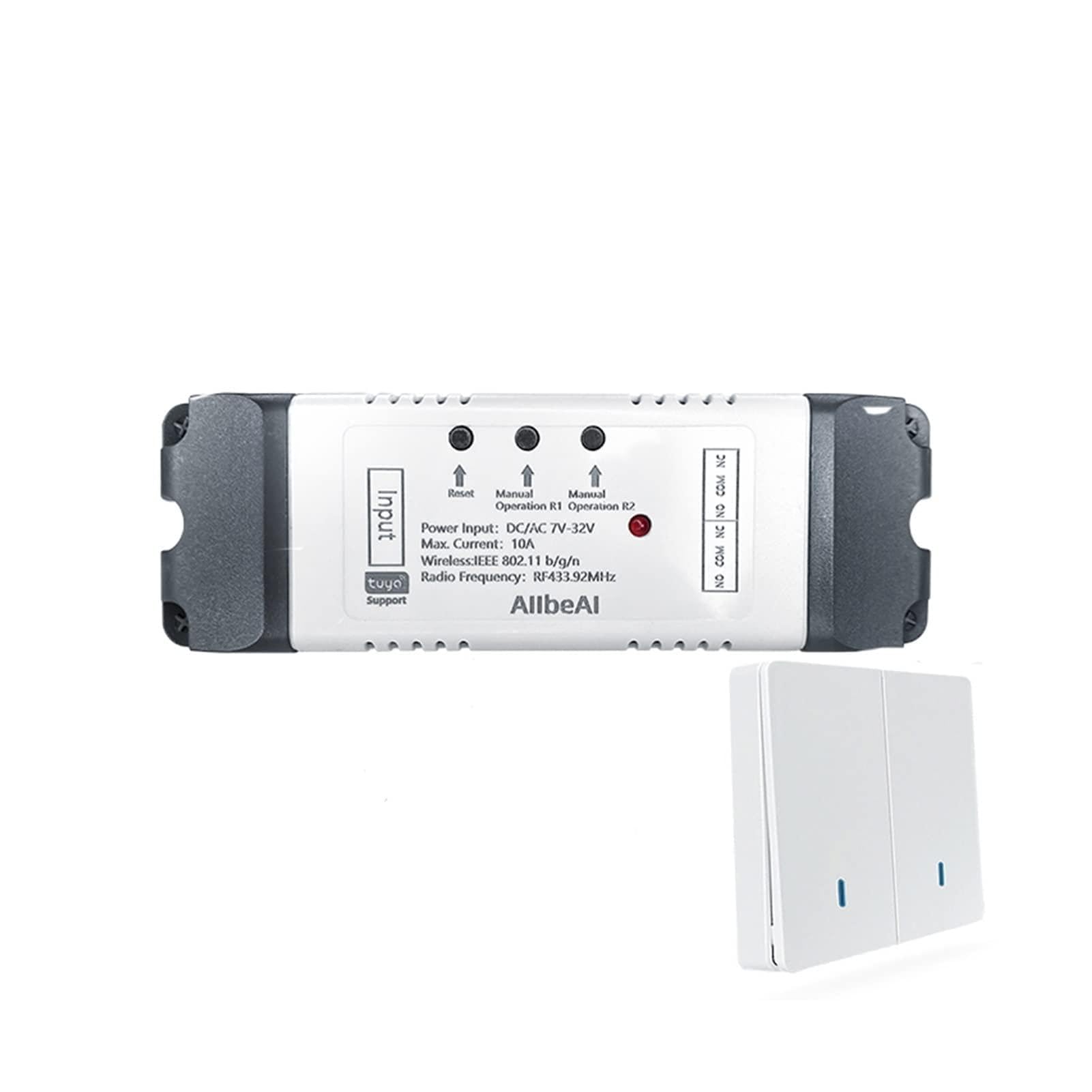Generic CC 12V 24V 32V, Tuya Intelligente WiFi Porta Garage Door Lock Switch, 1 Canale 2 CH Inching Modulo relè, RF 433 MHz Alexa Google Telecomandi (Bundle : Type4)