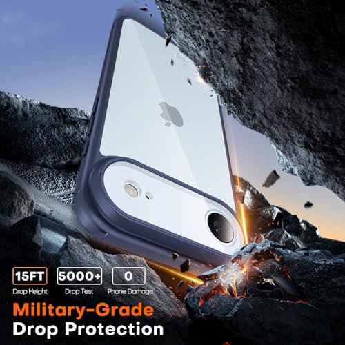 Image of TAURI for iPhone Air Case, with Screen Protector, Blue | Full Camera Protection, Anti-Yellowing Military-Grade Protection Shockproof Slim Phone Case for iPhone 17 Air