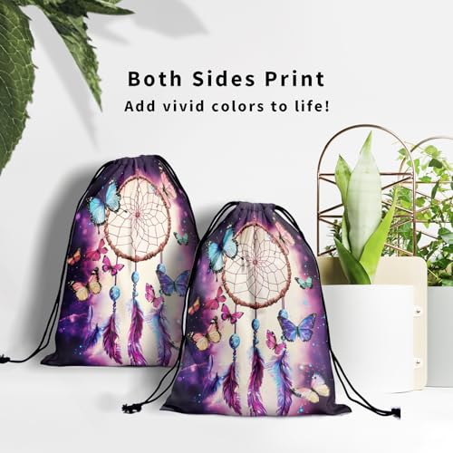 Image of Nerxy Dream Catcher Gymnastics Grip Bag - Butterfly Grip Bags for Gymnastics Mini Gym Bag Galaxy Drawstring Storage Pouch Adjustable