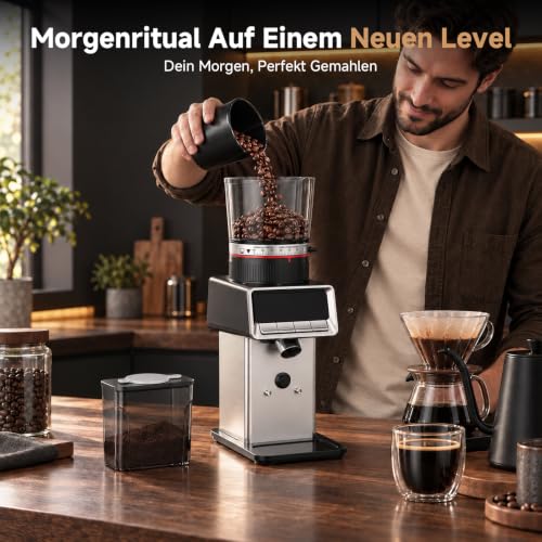 AAOBOSI Kaffeemühle, Antistatik, 40 Mahlgrade, LED-Display – Ansicht 6