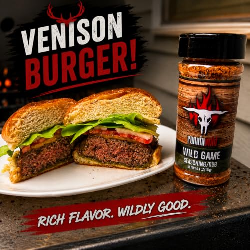 Image of Gourmet Wild Game Seasoning | Premium Game Meat Rub for Venison, Lamb, Deer, Sausage, Jerky, Boar, Turkey, Elk, and more! | No Artificial Flavors, No MSG Added | Runnin' Wild Foods, 6.4 ounces