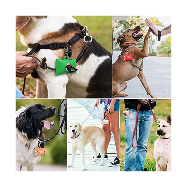 PiatMiat Leather Dog Poop Bag Dispenser for Leash, Dog Waste Bag Holder Leash Attachment with Swivel Snap Hook, Fits any Dog Leash, 1 Roll Doggy Poop Bag, Canvas Storage Bag- Vintage Brown(Brown) PiatMiat Leather Dog Poop Bag Dispenser for Leash, Dog Waste Bag Holder Leash Attachment with Swivel Snap Hook, Fits any Dog Leash, 1 Roll Doggy Poop Bag, Canvas Storage Bag- Vintage Brown(Brown)