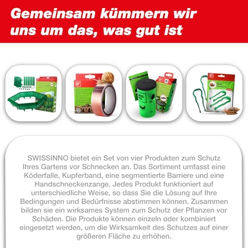 SWISSINNO Schneckenzange 2er-Set – Berührungsfreies Aufsammeln von Schnecken – Tiergerecht Praktisch Hygienisch Wiederverwendbar