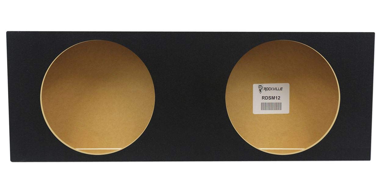 Rockville RDSM12 Dual 12 Shallow Mount 0.56 Cu Ft Car Sub Enclosure | Sealed Box Made in USA 58 in. MDF 4.625 in. Mounting Depth Stapled and Glued Joints product thumbnail 3