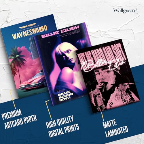 Image of Wallgasm Pack of 6 - Billie Eilish Posters 8x12 inch (A4 Size) 300 GSM | Pop Star | Music | Billie Eilish Merchandise | Posters, For Living room