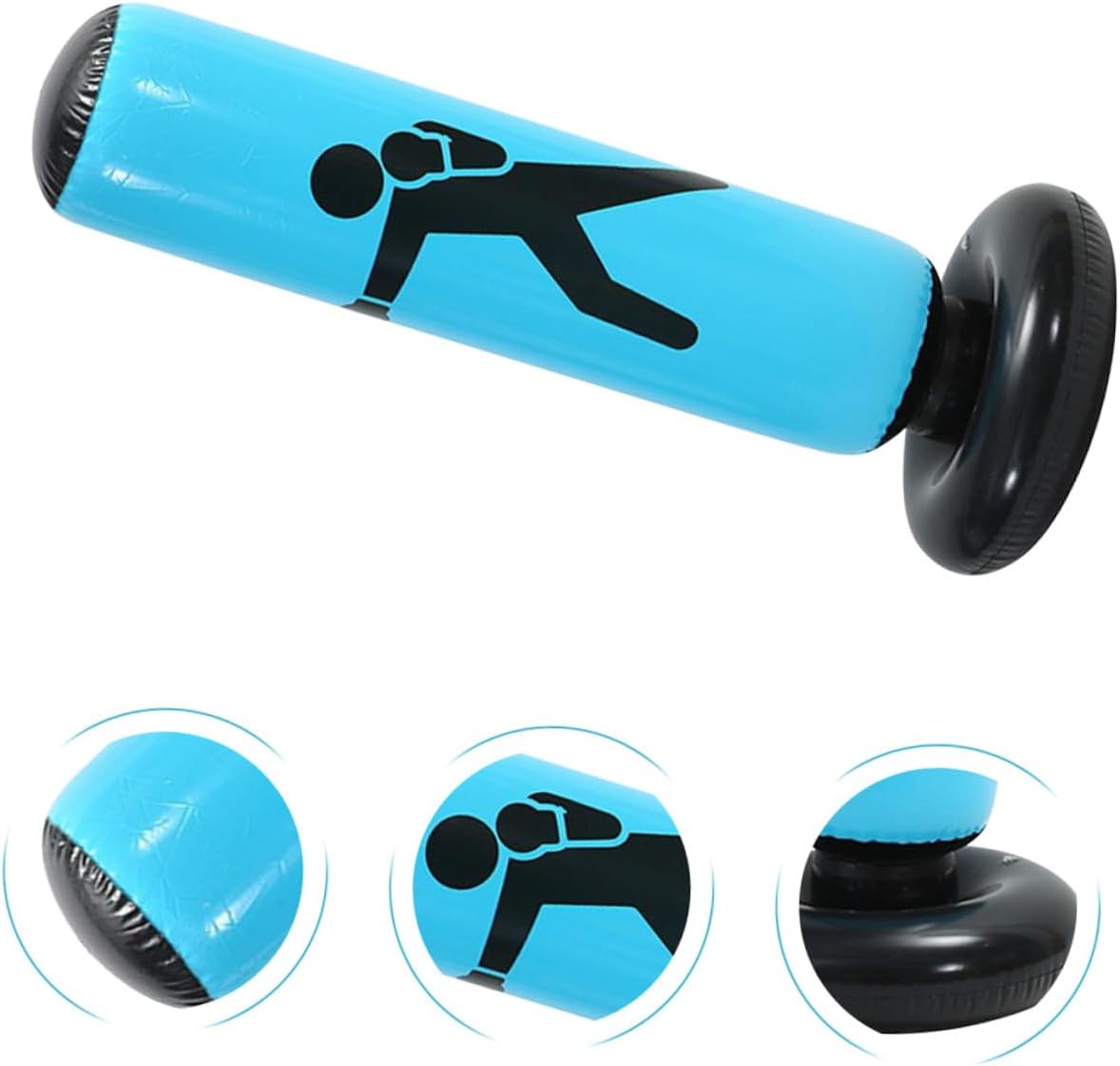 Inflatable Boxing Bag and Tumbler Training Boxing Bag Thickened for Adults and Blue for Home Gym Fitness and Stress Relief
