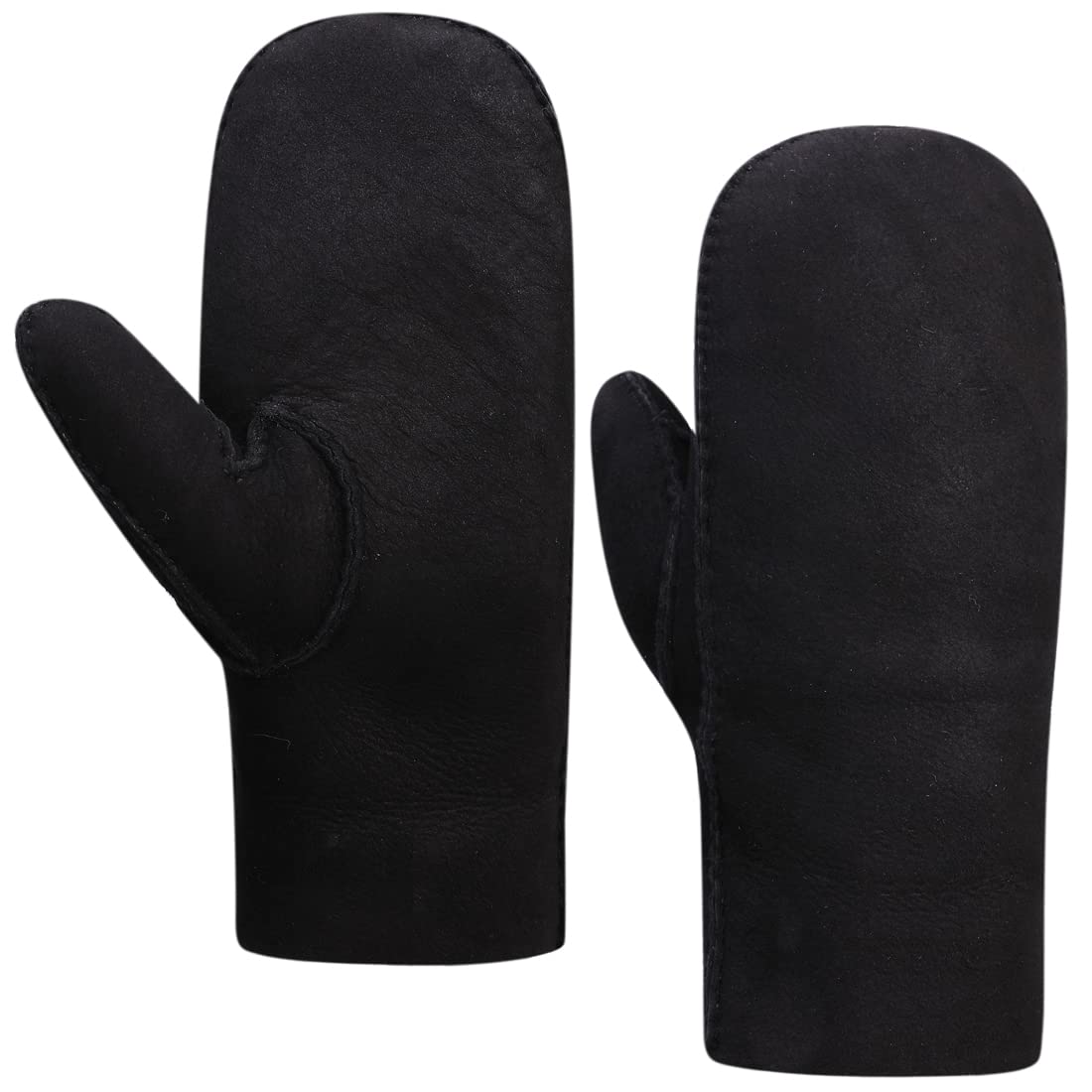 Harssidanzar Guanti in pelle degli uomo,vera pelle scamosciata in pelle di pecora Shearling Guanti in pelliccia Cuff KM044EU