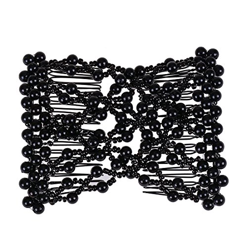 Ruihfas 6Pcs Multifunction Easy Comb Magic Comb Stretchy Beaded Hair Comb Elastic Double Combs In Mix Colors Hair Holder #TOP1