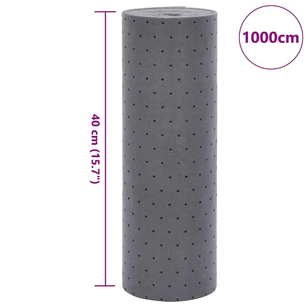 Panno per legare l'olio, grigio, in polipropilene, 40 x 1000 cm, forato, assorbe lo sporco di olio, per officina, fabbrica, casa, pulizia rapida e ordine per la cura dell'auto