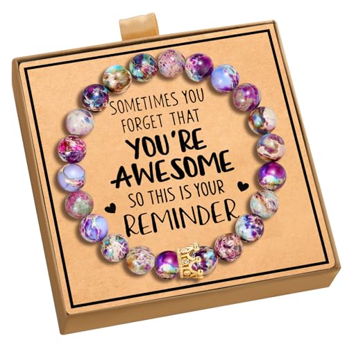 Inspirational Gifts for Women as You Are Awesome Bracelets for Teen Girls, Handmade Beaded Bracelets as Birthday Gifts for Daughter Granddaughter Sister, Healing Gifts from TZPI