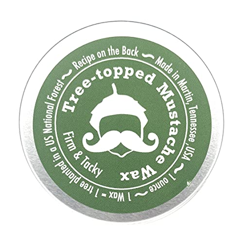 1oz. Tree-topped Mustache Wax Tacky Firm - from Green Beard Grmng
