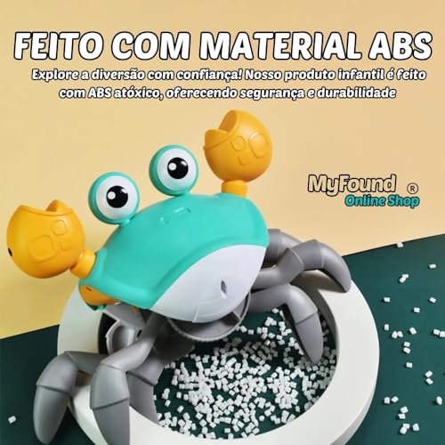Caranguejo Fujão Brinquedo Educativo 1 ano Andador Musical com Música e Luzes Recarregável USB Marca