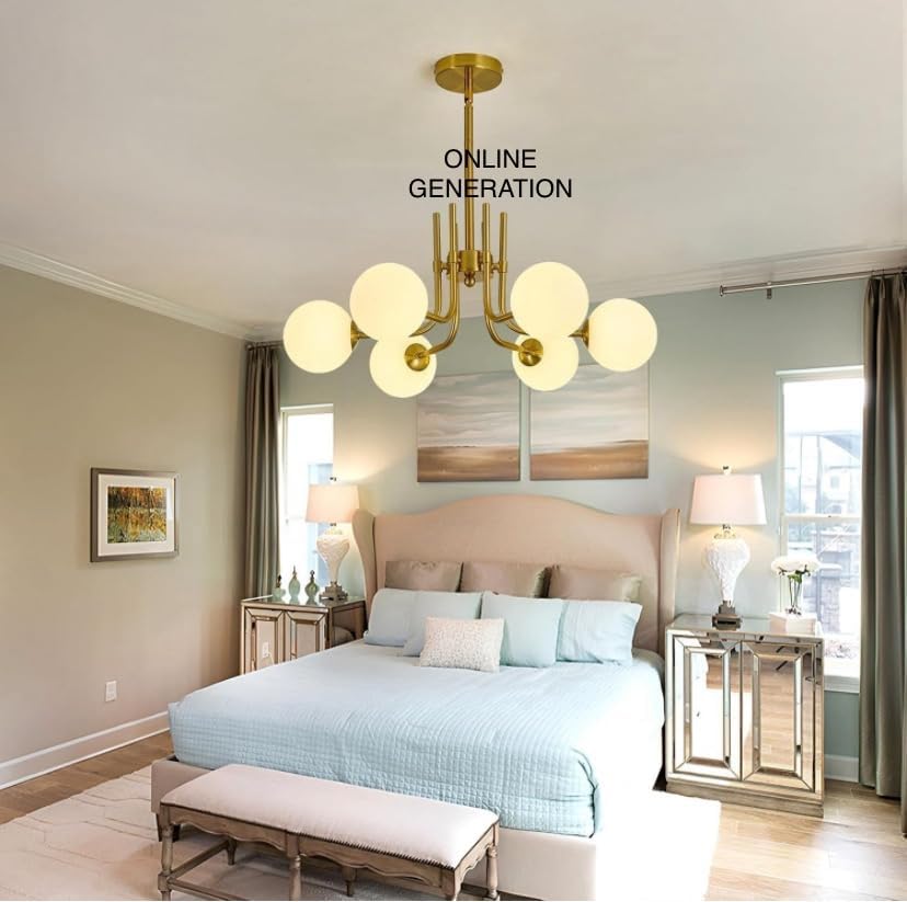 Image of Wall Lamp Chandelier Pendant Light, Home Decor for Bedroom, Living Room, Hallway, Cafe, Hotel, Restaurant (6 Light L Hanging LAMP with LED Bulb Pack of 1)