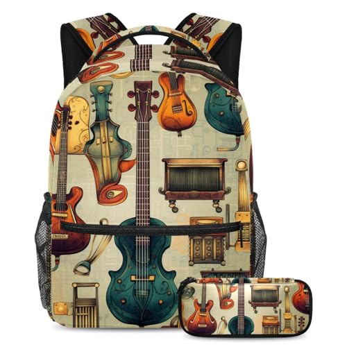 Ensemble sac à dos 2 pièces de haute qualité avec imprimé musical vibrant