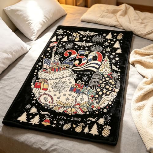 50x59 Inch DIY Throw 250th Anniversary Christmas Coloring Blanket for Adult (Black3) - image 2