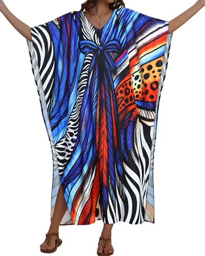 Image of Kaftan Dresses for Women V Neck Caftan Batwing Sleeve Swimsuit Cover Up