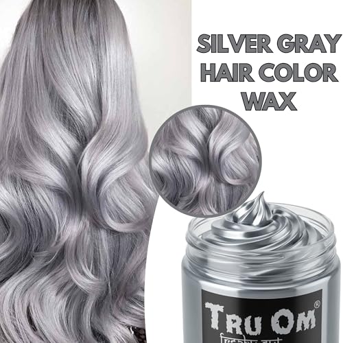 Image of Temporay Hair Color Wax | Metallic Shine | For Men & Women | DIY Instant Hair Color | Temporay Color 1 Day 1 Wash | No Ammonia, Bleach & Damage | Silver - 100 gram