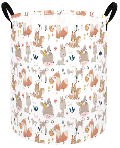 Image of 19.7 inch Round Kids Laundry Basket Gift Basket Storage Laundry Hamper Laundry Basket Baby Toys Nursery Bin with Handles,Storage Basket for Kids Room Bedroom Decor