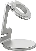 Suporte de carregador de relógio para Apple Watch, suporte magnético de liga de alumínio durável compatível com Apple Watch séries 10/9/8/7/6/5/4/3/2/1, série SE, série Ultra (prata)