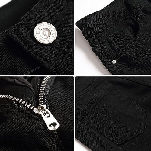 SEAUR - Kids Boys Denim Jeans Ripped Jeans Child Baggy Pant Trousers Elastic Jean Slim Fit Fashion Light Blue Age 5-15 Years4