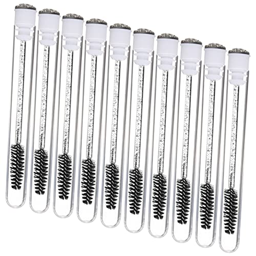 FRCOLOR 10pcs Eyelash Brush Set Natural Eyebrow Fan for Lash Tubes Easy to Use Makeup Tools for Home Professional
