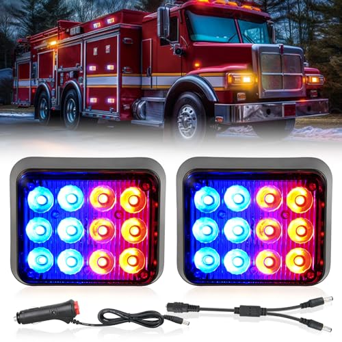 Image of Nilight 12LED Magnetic Wireless Trailer Lights 2PCS Red and Blue