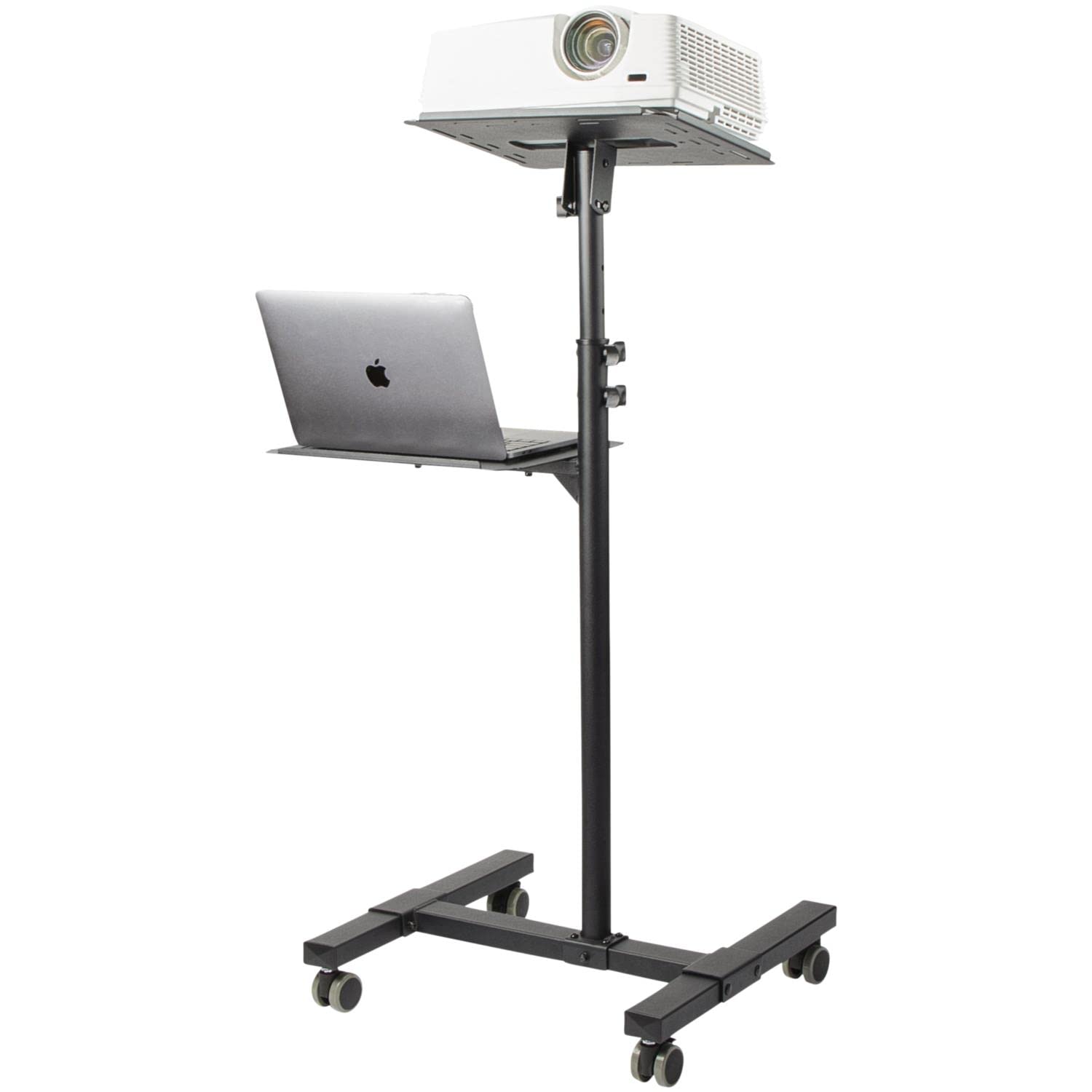 StarTech.com Table Vidéoprojecteur Support Projecteur Robuste 2 Étagères 10kg Hauteur Réglable Chariot Mobile Roues Vérouillables