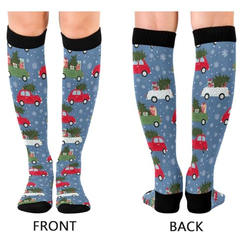 Image of SHJI Compression Socks for Women Sock Men Knee High Stockings for Running Athletic Hiking Cycling