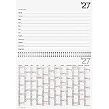 Brunnen 1070145001 Wandkalender Zehnjahres-Kalender Modell 701 45, 1 Seite = 12 Monate, 297 x 210 mm, Deckblatt: Silberkarton, Kalendarium 2021 + 9 Folgejahr, Wire-O-Bindung