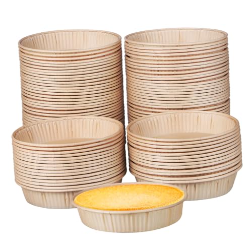 LALAFINA 100個 ミニタルト型 ベーキングカップ 耐油性 丸底 小型パイ型 オーブン電子レンジ対応 お菓子作り用 家 プロ用