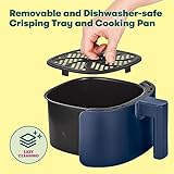 BELLA 3 Qt Touchscreen Air Fryer Oven and 5-in-1 Multicooker with Removable NonstickDishwasher Safe Crisping Tray and Basket, 1400 Watt Heating System, Matte Blue