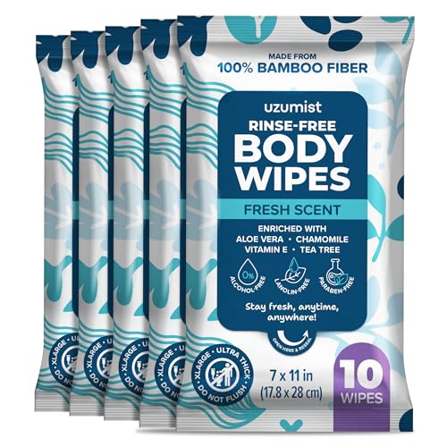 Body Wipes For Adults Bathing No Rinse - 50 XL...