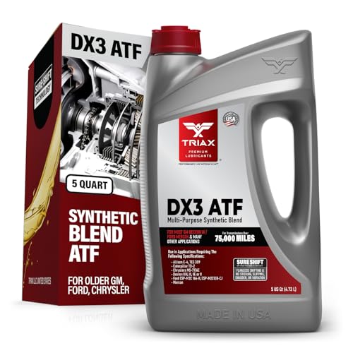 TRIAX DX3 ATF - Compatible with All GM Dexron III and Ford Mercon Applications- Multi-Purpose, Friction Optimized, High Mileage Automatic Transmission Fluid (5 Quart)