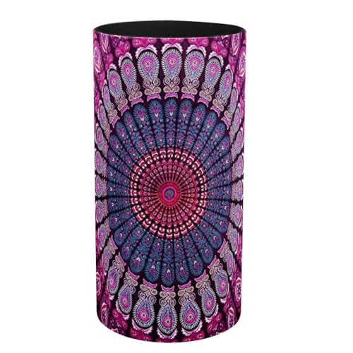 Pot à crayons mandala bohème pour organiser vos pinceaux de maquillage sur la coiffeuse