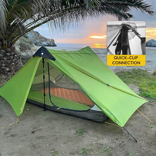 Image of LANSHAN Ultralight Waterproof 1-2 Person Backpacking Tent | Ultralight waterproof nylon, pitch anywhere, for camping & travel.