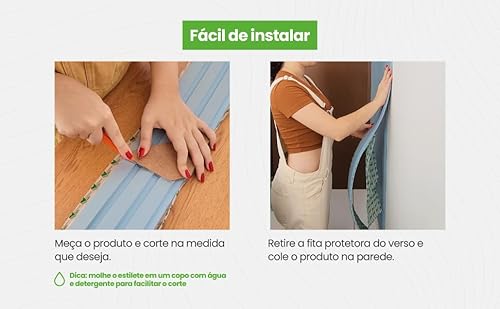 Painel Ripado de EVA Autocolante Fácil Instalação Moderno Personalizavel Meu Rodapé Branco