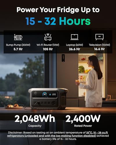 Image of Anker SOLIX C2000 Gen 2 Portable Power Station, 2,400W (Peak 4,000W) Solar Generator, Full Charge in 58 Min, 2048wh LiFePO4 Battery for Home Backup, Power Outages, and Camping (Optional Solar Panel)