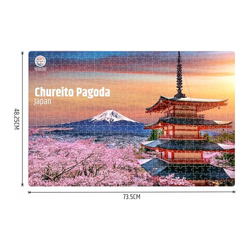 Image of Ratna's Chureito Pagoda Japan Jigsaw Puzzle, 500 Pieces, 73.5 x 48.25 cm, Play and Learn Educational Jigsaw Puzzle for Kids & Adults 7+ Years