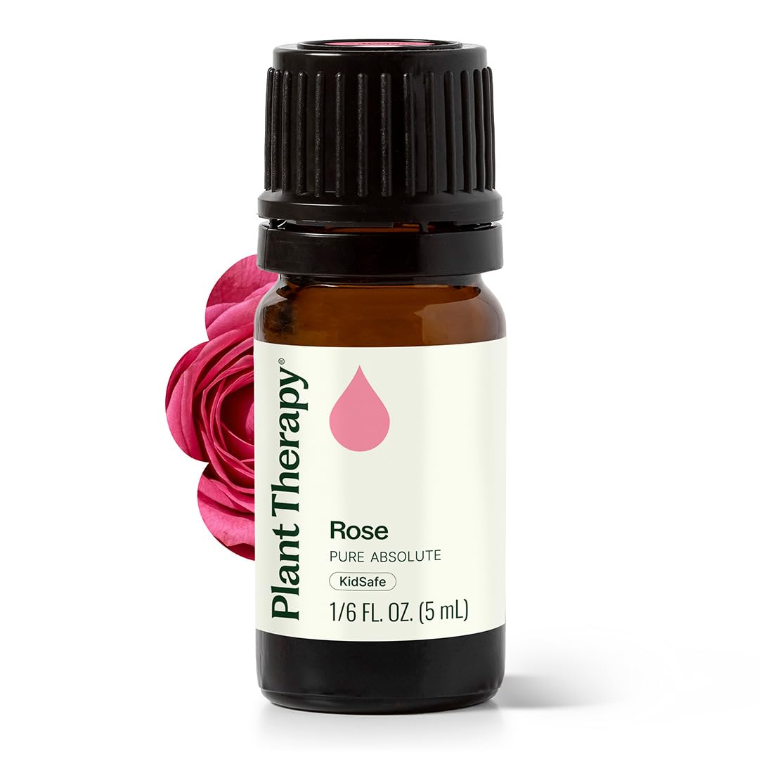 Plant Therapy Rose Absolute Essential Oil, 5 mL (1/6 oz), 100% Pure, Undiluted, Calming & Emotionally Grounding, Great Essential Oil for Skincare