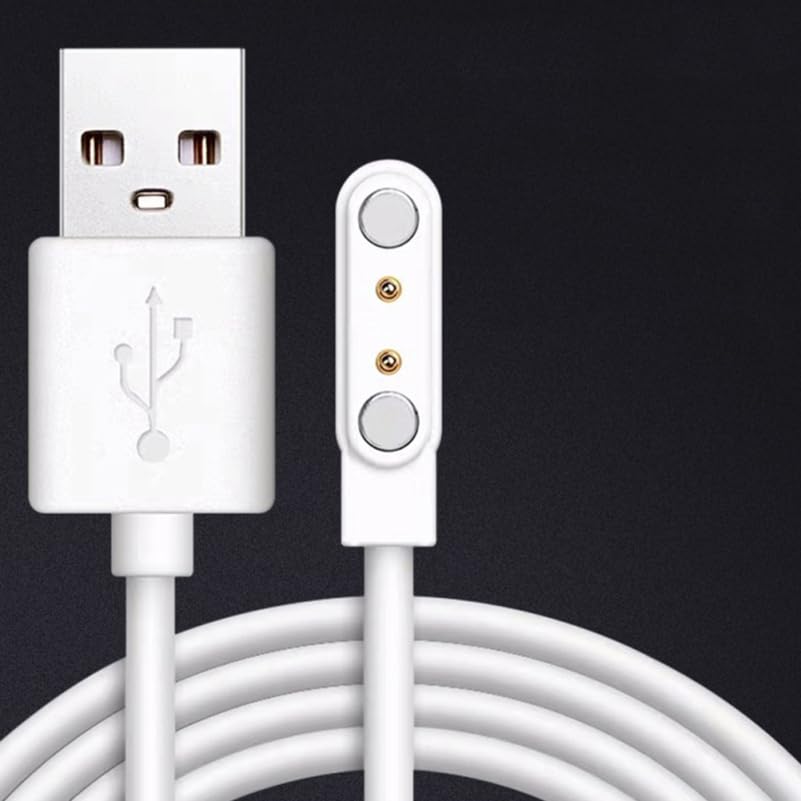 Mikikit 2pcs Magnetic Charging Cable for Watch Replacement Charger Cable Package Compatible Smartwatches