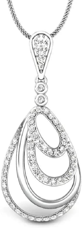 1 CT Round Colorless Moissanite Engagement Pendant, Wedding Bridal Pendant, Eternity Sterling Silver Solid Diamond Solitaire -Prong Anniversary Promise Gift for Her